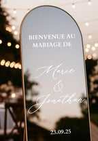 Lot Sticker Personnalisé Panneau Bienvenue Mariage Lettrage Vinyle Sticker Miroir Personnalisé Mariage Panneau Accueil Cérémonie Laïque