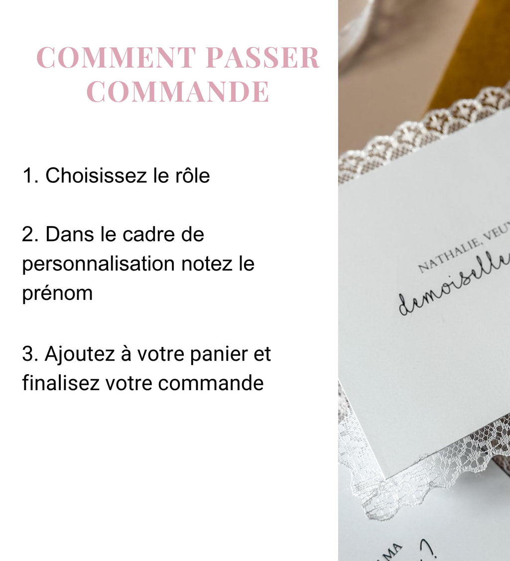 Carte Demande Demoiselle d'Honneur Cadeau Veux Tu Etre Ma Demoiselle d'Honneur Annonce Témoin Mariage Carte Dentelle Mariage