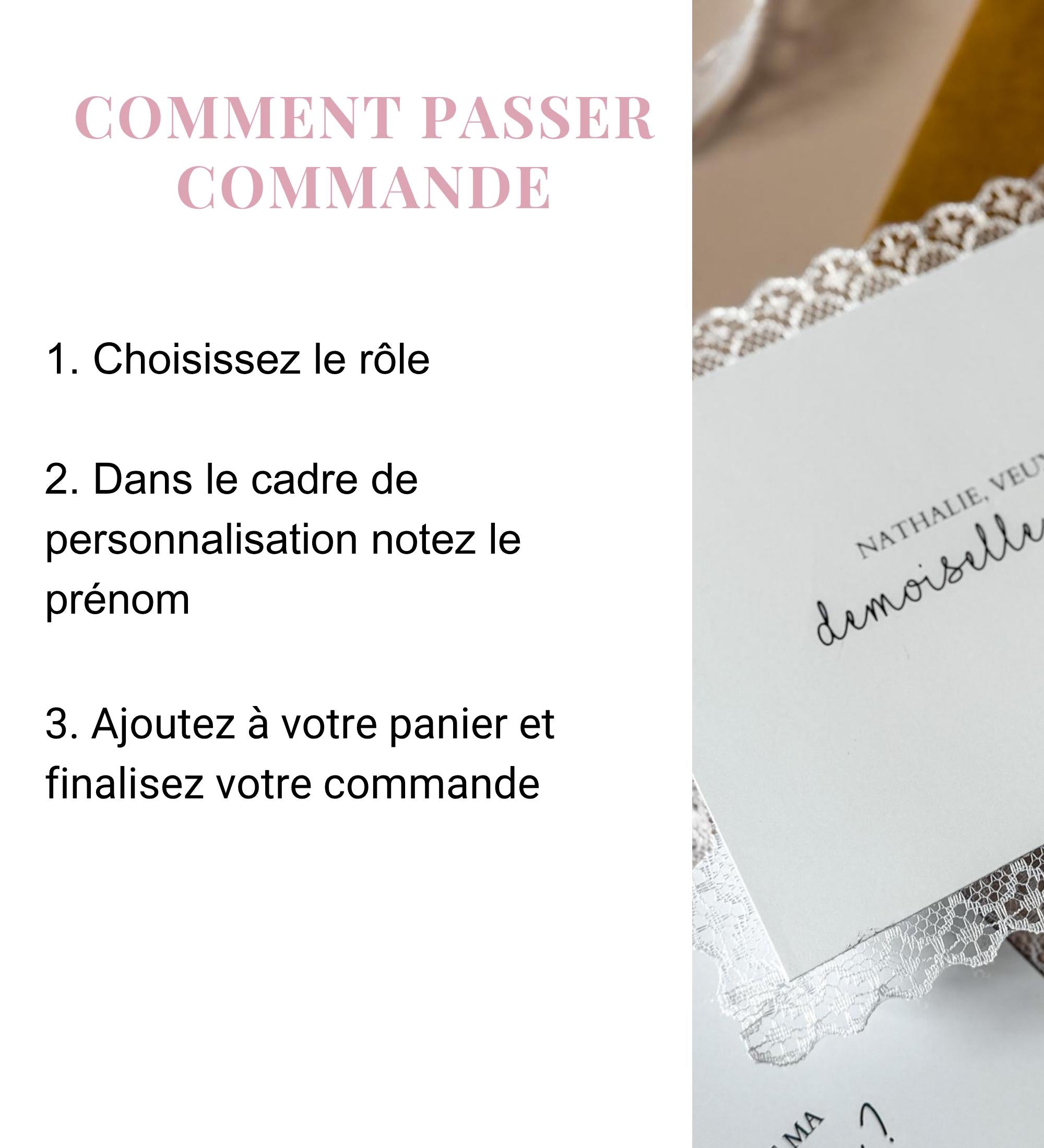 Carte Demande Demoiselle d'Honneur Cadeau Veux Tu Etre Ma Demoiselle d'Honneur Annonce Témoin Mariage Carte Dentelle Mariage