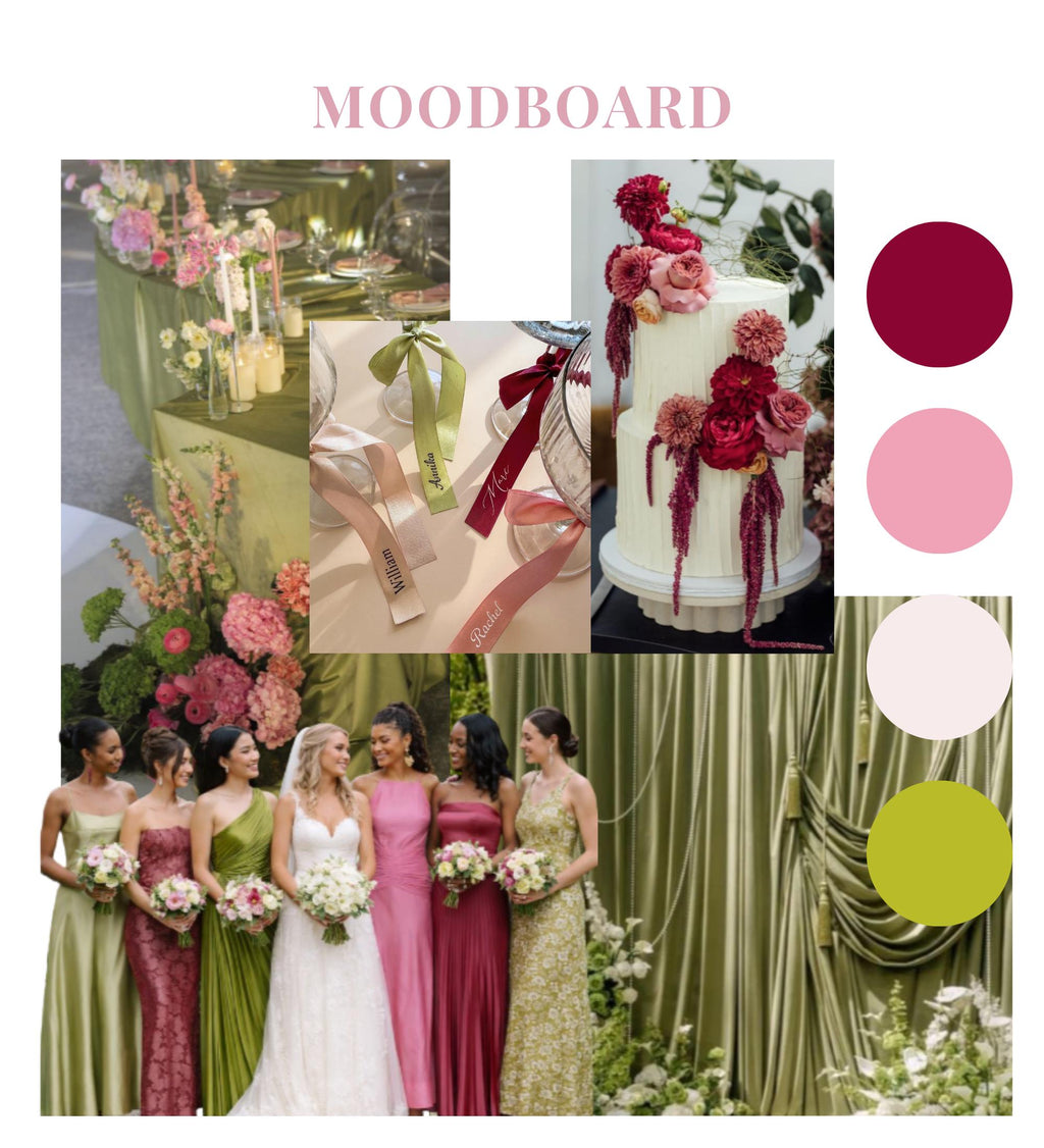 Marque Place Mariage Burgundy Ruban Mariage Déco Rose Noeud Ruban Satin Personnalisé Vert Ruban Prénom Déco Table Mariage Nude Ruban Satin
