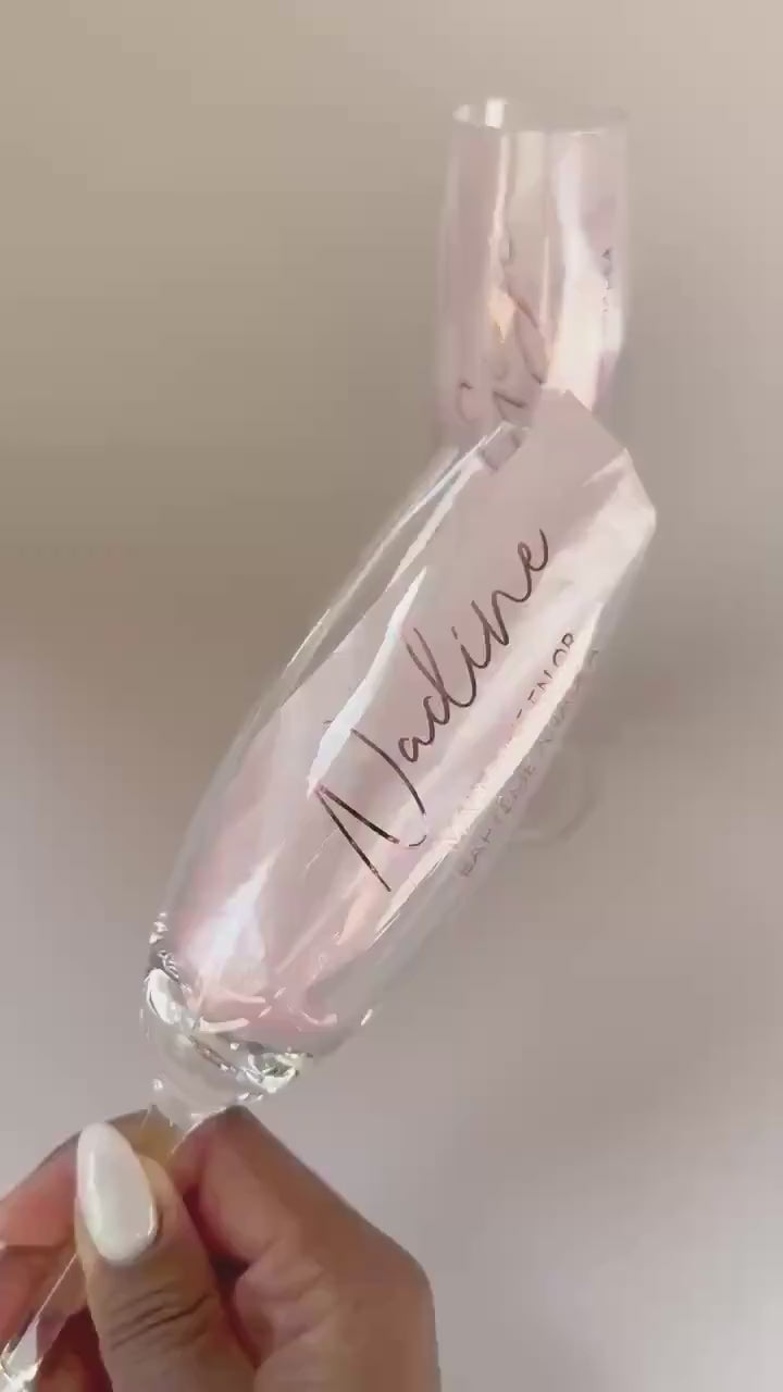 Cadeau Marraine Flûte Personnalisée Parrain Cadeau Flûte Champagne Personnalisée Baptême Souvenir Marraine Annonce Parrain Sticker Flûte